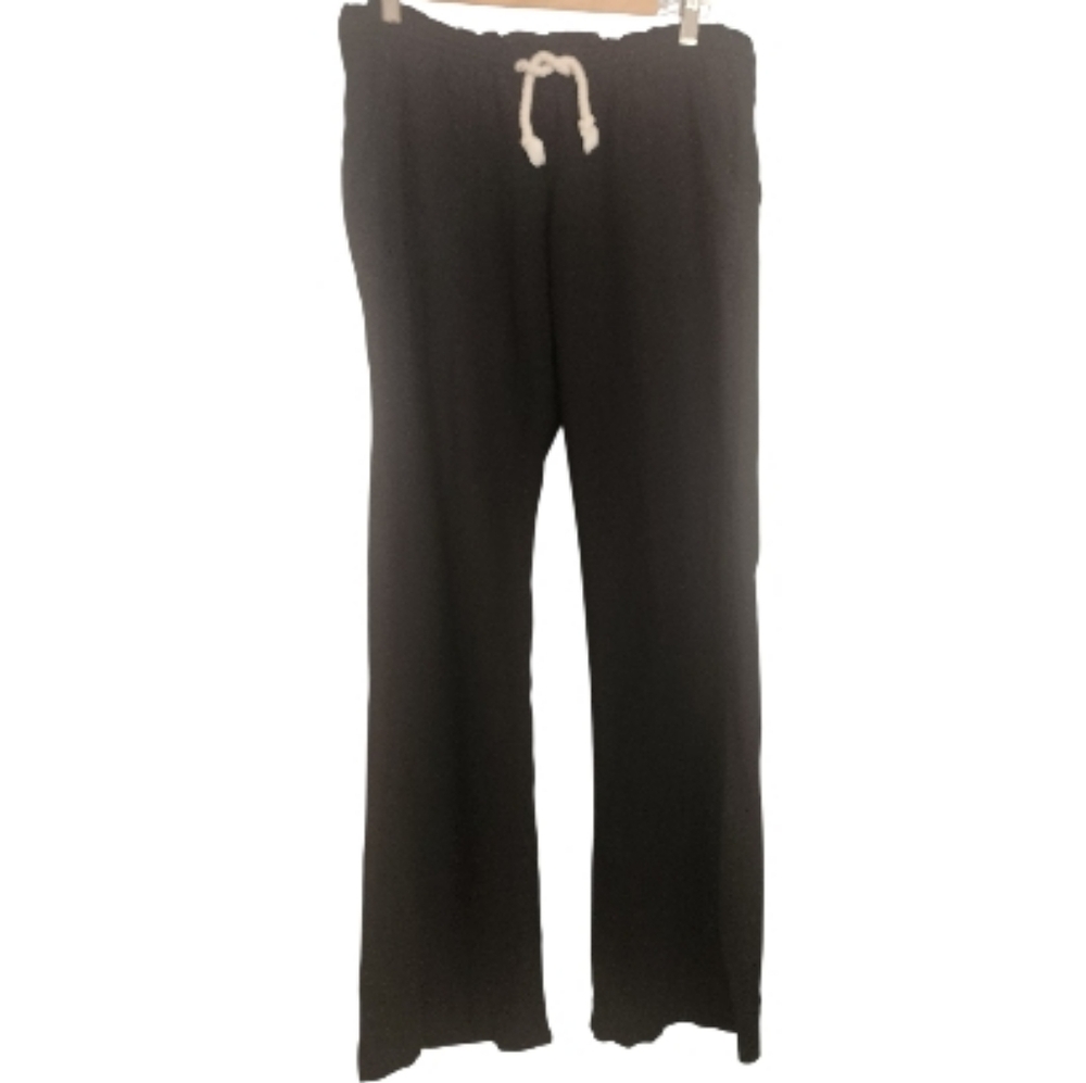 Roxy Womens Oceanside Black Linen-blend Drawstring Pants XL Coastal Grandma‎